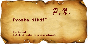 Proska Niké névjegykártya